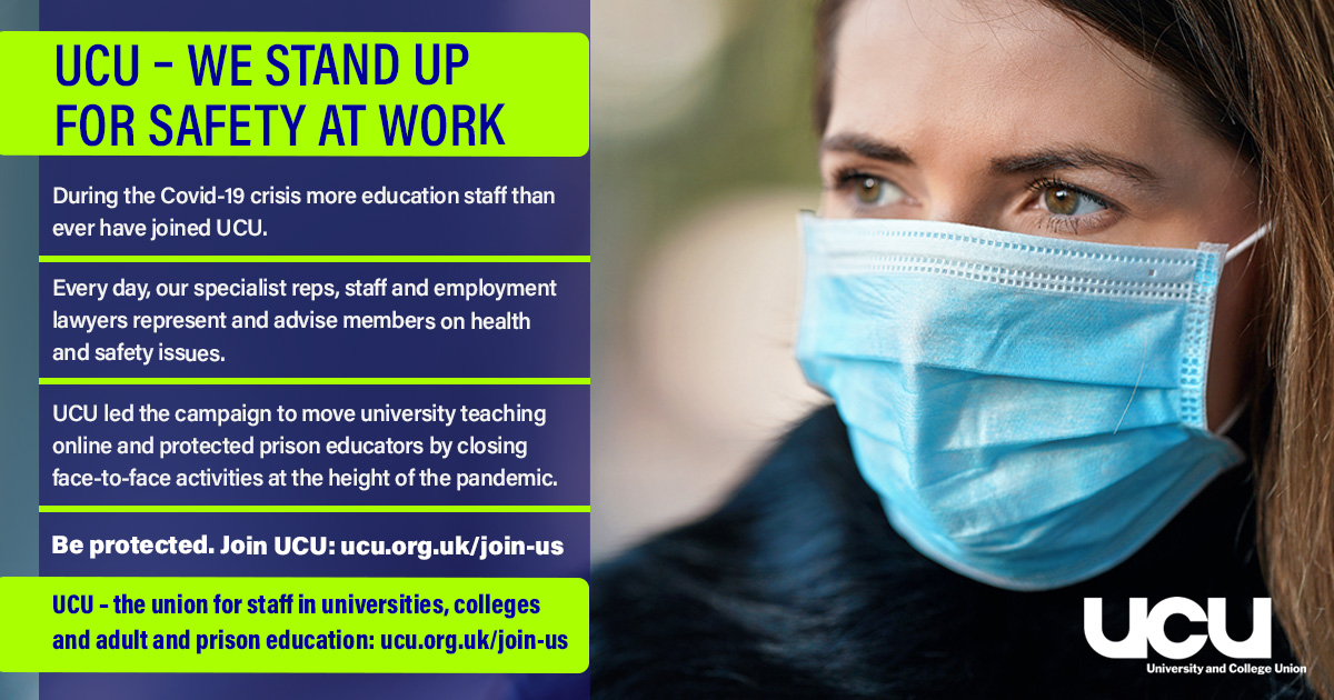 We stand up for safety at work with text - join us graphic
