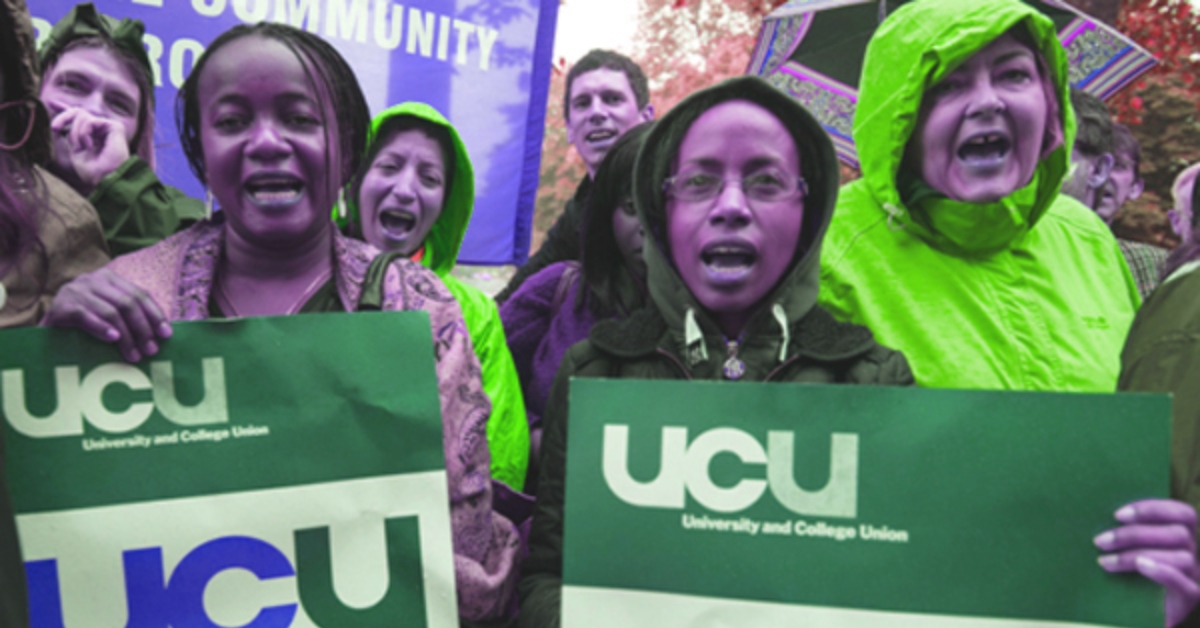 UCU members protesting