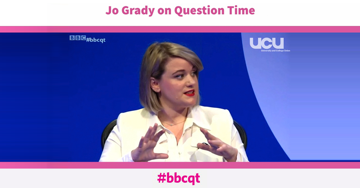 Jo Grady on Question Time