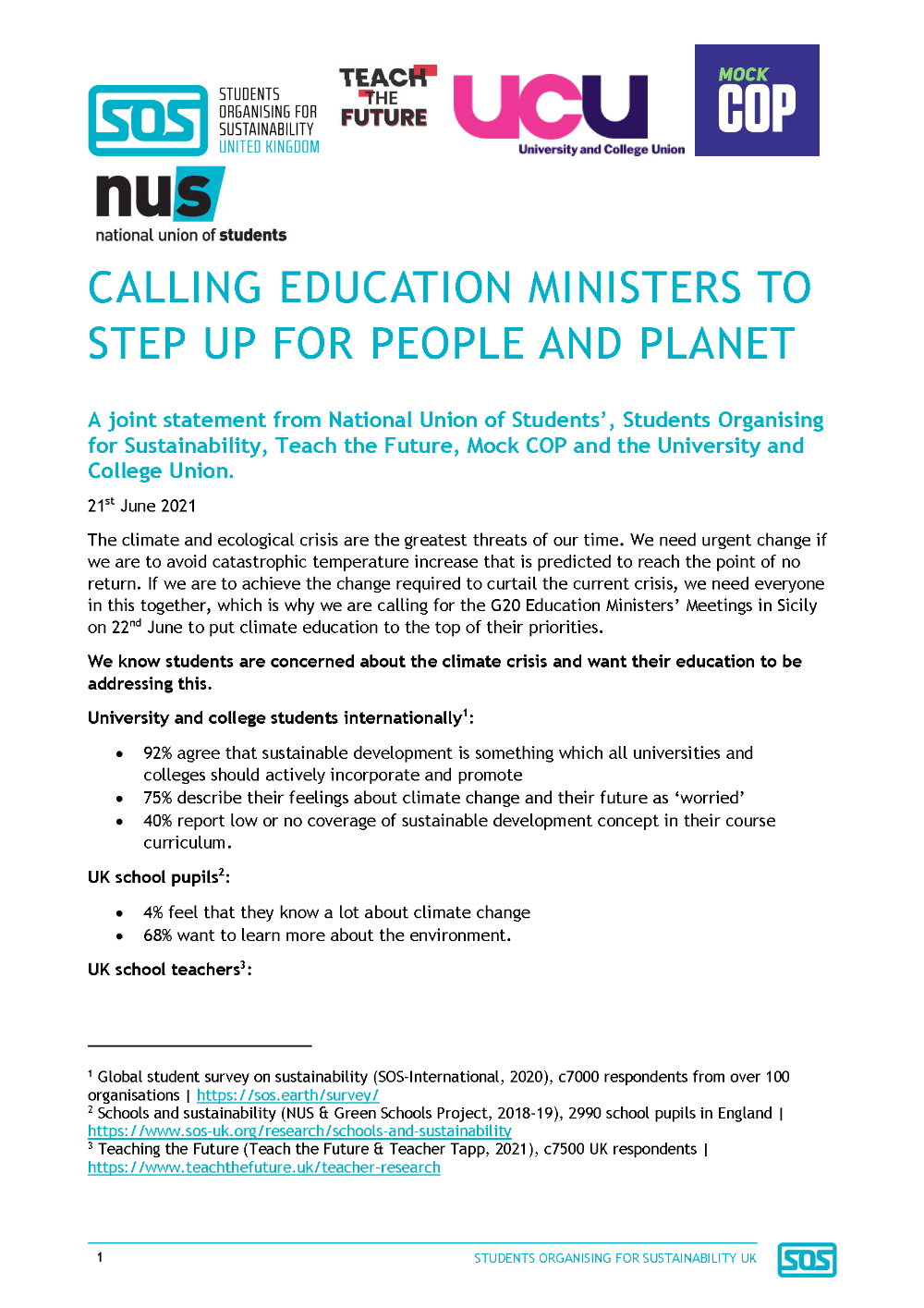 G20 education minister meeting joint statement page 1, Jun 21