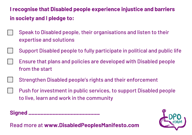 Disabled People's Manifesto Pledge 2024