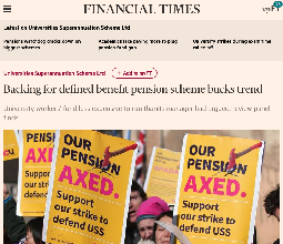 Backing for defined benefit pension scheme bucks trend: Financial Times - 27 Sep 2018